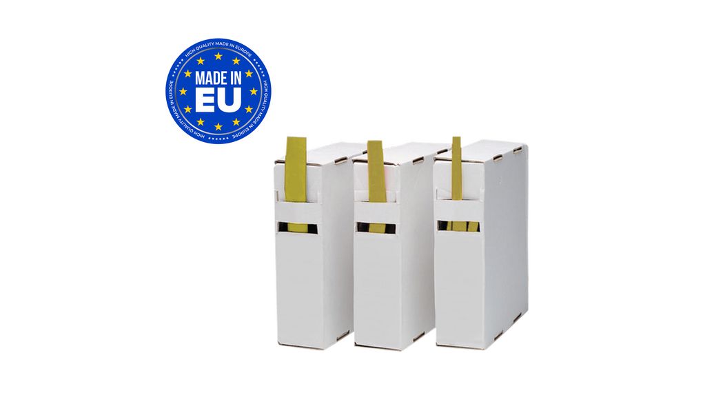 Gaine thermorétractable 2:1, 1.6 ... 3.2mm, Jaune, Polyoléfine, 15m